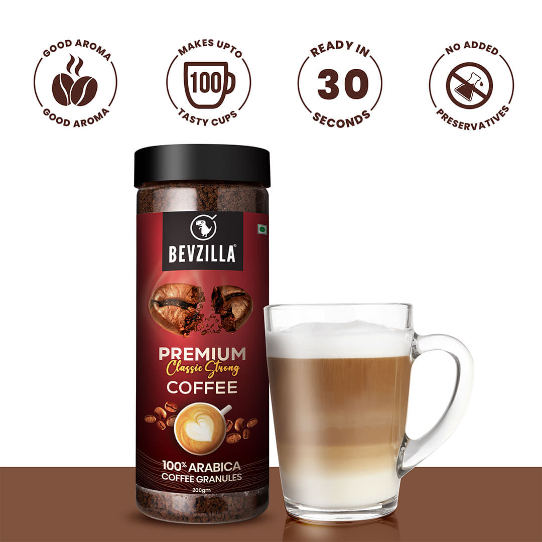 Premium Classic Strong Coffee 200 GM Jar | Makes 100 Cups– Bevzilla