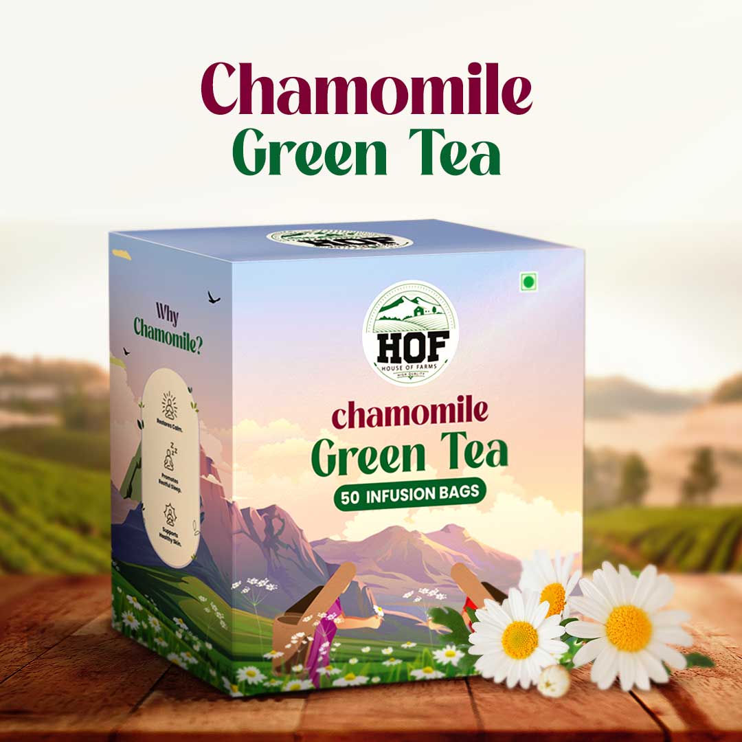 Chamomile Lavender Green Tea  30 Long Leaf Pyramid Tea Bags  VAHDAM USA